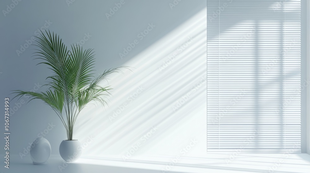 High-quality blinds in sleek, simple packaging, centered on bright white background, focusing on modern branding. High-quality blinds in sleek, simple packaging, centered on bright white background, focusing on modern branding.