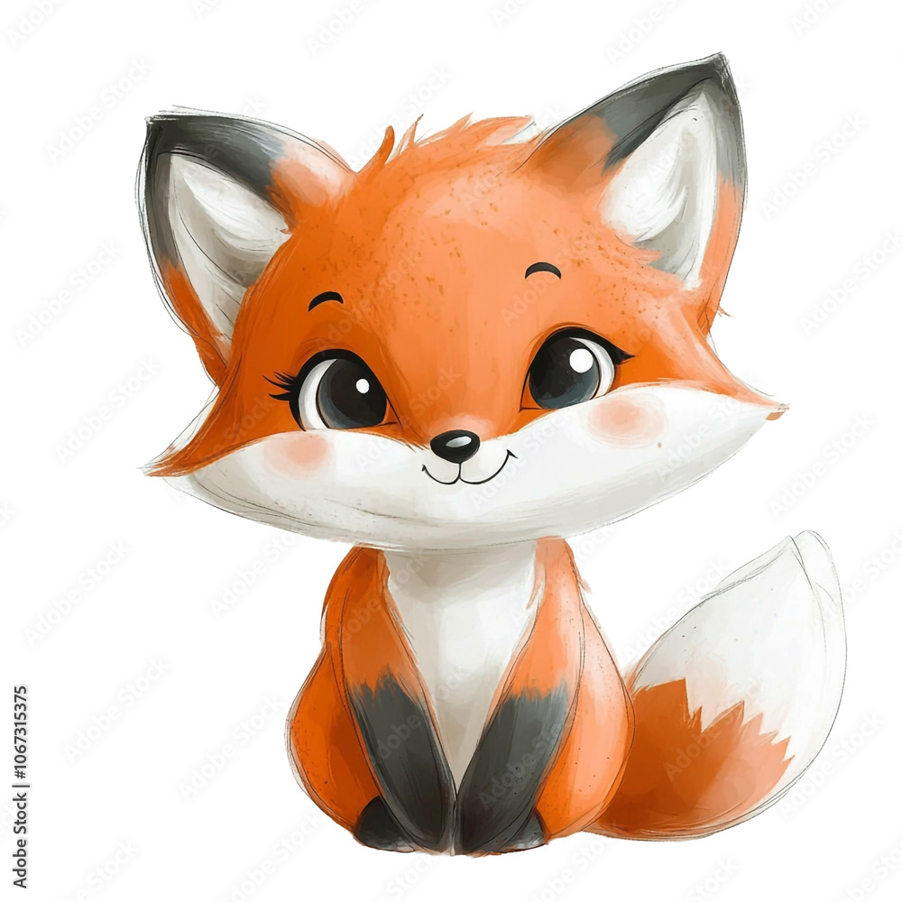 Obraz premium Cute Cartoon Fox