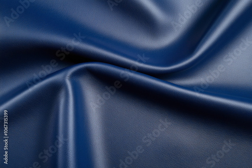 Blue leather texture. Skin folds photo