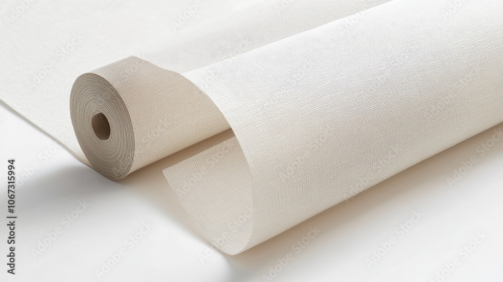 Fototapeta premium leek roller blinds in a neutral tone, extended on a white background, displaying modern design and light-filtering fabric.