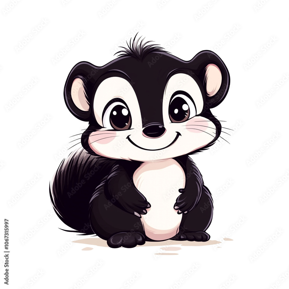 Fototapeta premium Cute Cartoon Skunk Illustration
