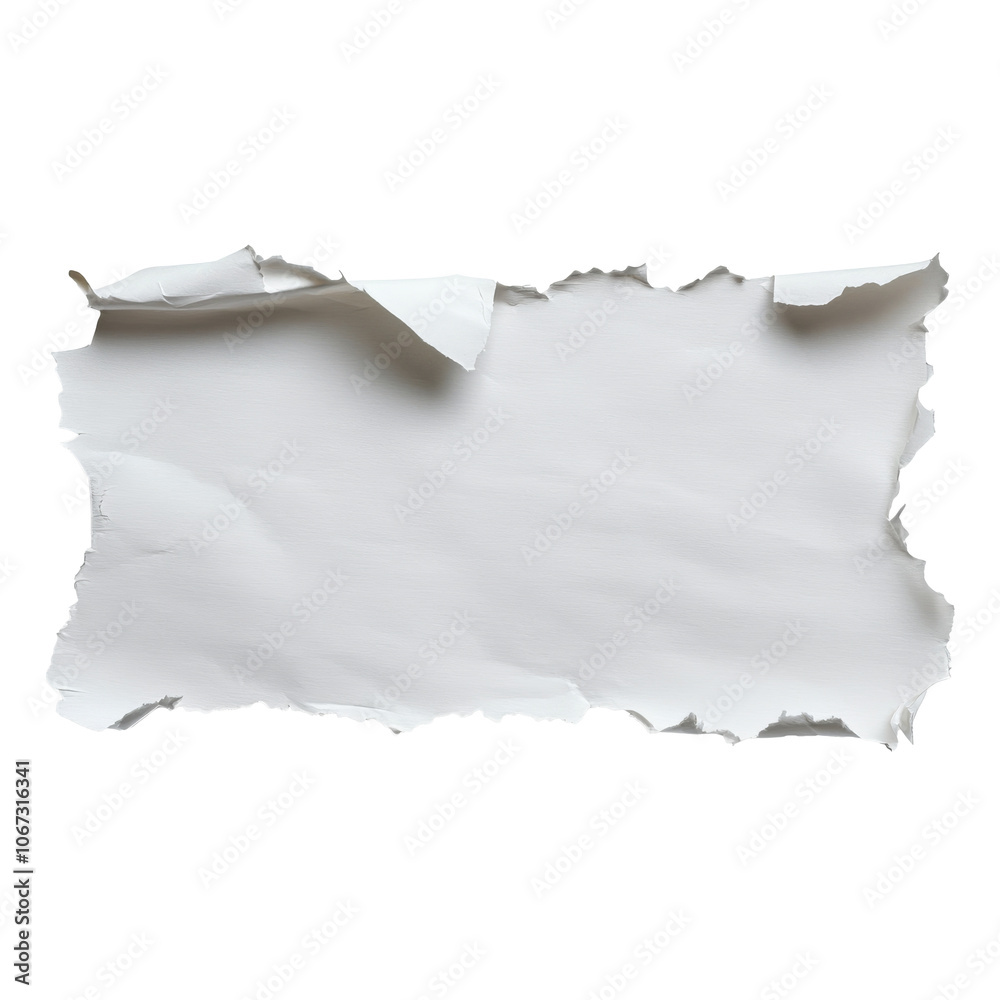 Torn paper with a soft texture on a flat surface Torn paper with a soft texture on a flat surface