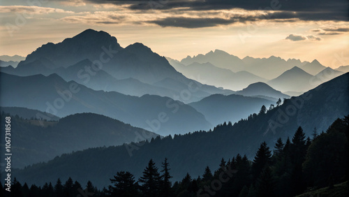 sunset in the mountains