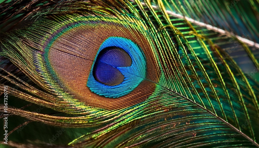 Fototapeta premium Closeup of a peacock feather