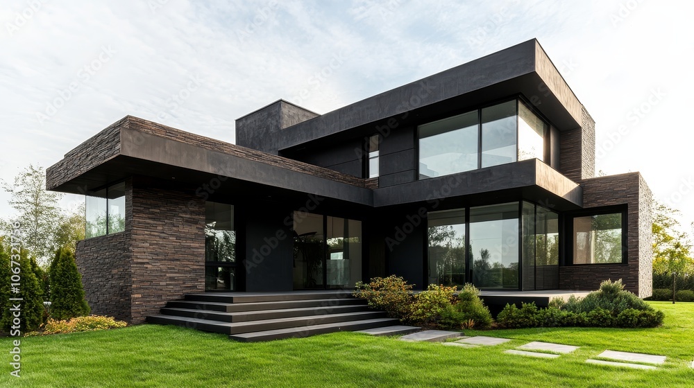 Contemporary home design featuring feng shui principles, promoting balance and tranquility through thoughtful architectural elements.
