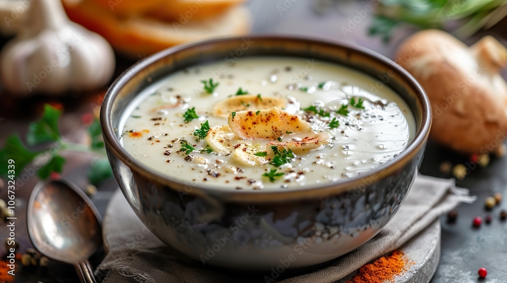 Creamy Mushroom Soup with Parsley Garnish: A Delicious and Comforting Recipe Creamy Mushroom Soup with Parsley Garnish: A Delicious and Comforting Recipe