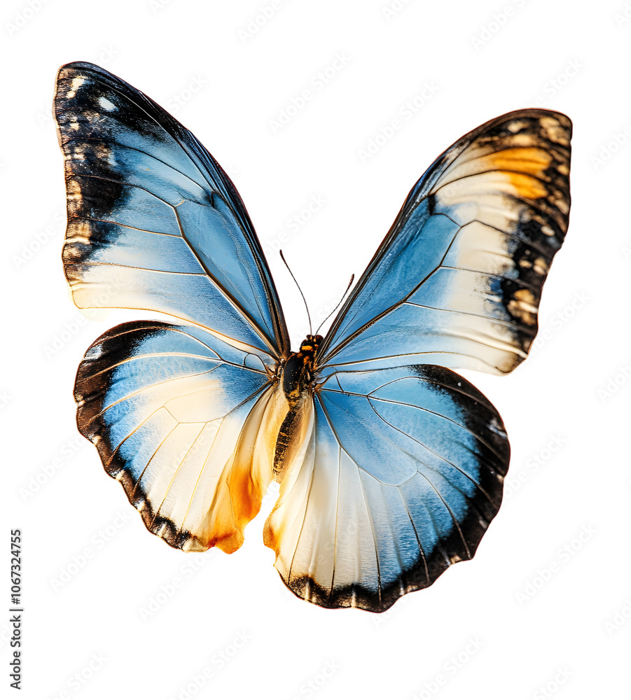 Fototapeta premium PNG A flying blue butterfly photography insect invertebrate.