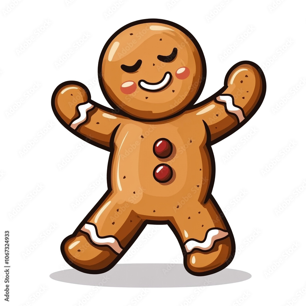 Obraz premium Cheerful Gingerbread Man
