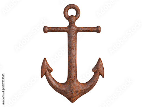 a rusty anchor on a white background photo