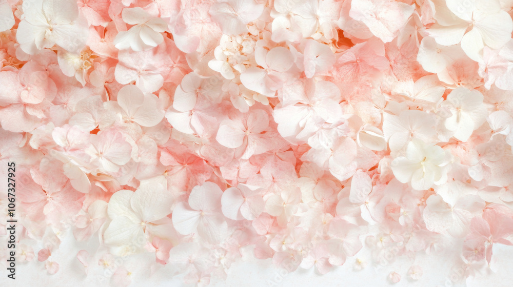 Pink Hydrangea flowers background with soft lighting, copy space Pink Hydrangea flowers background with soft lighting, copy space