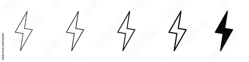 Set 5 flash icons 1 unexpanded vector 1 silhouette, Flash thunder power icon lightning bolt thunder symbol electric power energy icon filled thin line outline & stroke styles for apps & websites Set 5 flash icons 1 unexpanded vector 1 silhouette, Flash thunder power icon lightning bolt thunder symbol electric power energy icon filled thin line outline & stroke styles for apps & websites