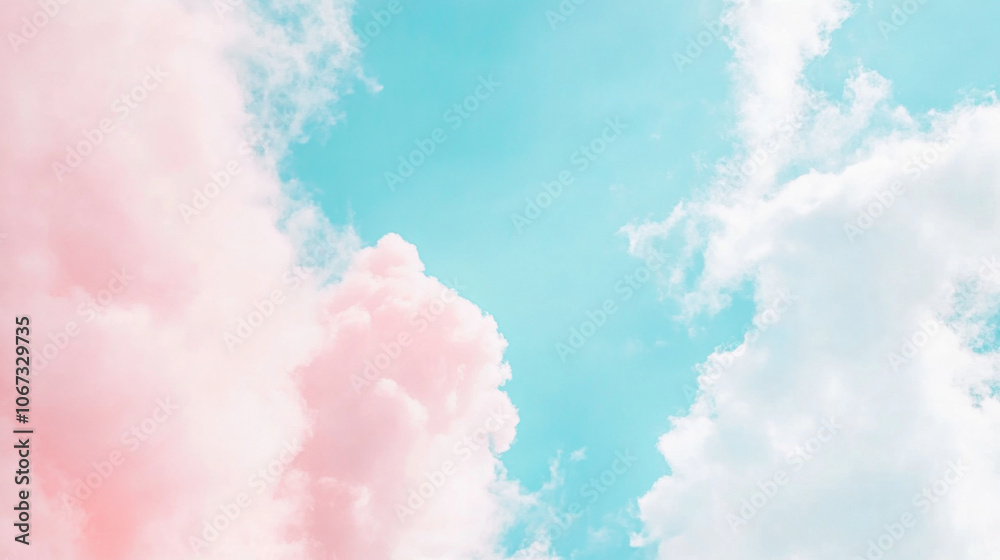 Fototapeta premium Soft pastel clouds in dreamy sky, perfect as a gentle background