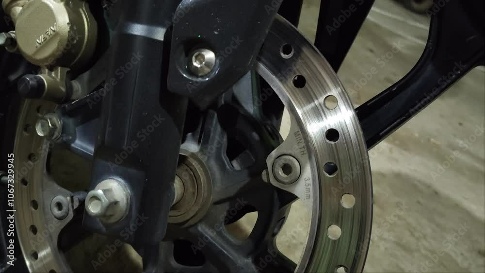 a disc brake pad on a motorcycle a disc brake pad on a motorcycle
