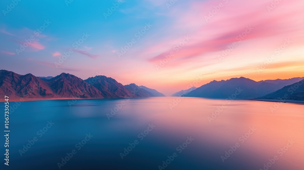 Stunning sunset over tranquil lake Stunning sunset over tranquil lake