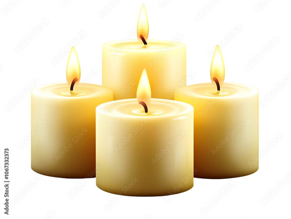a group of candles with flame a group of candles with flame