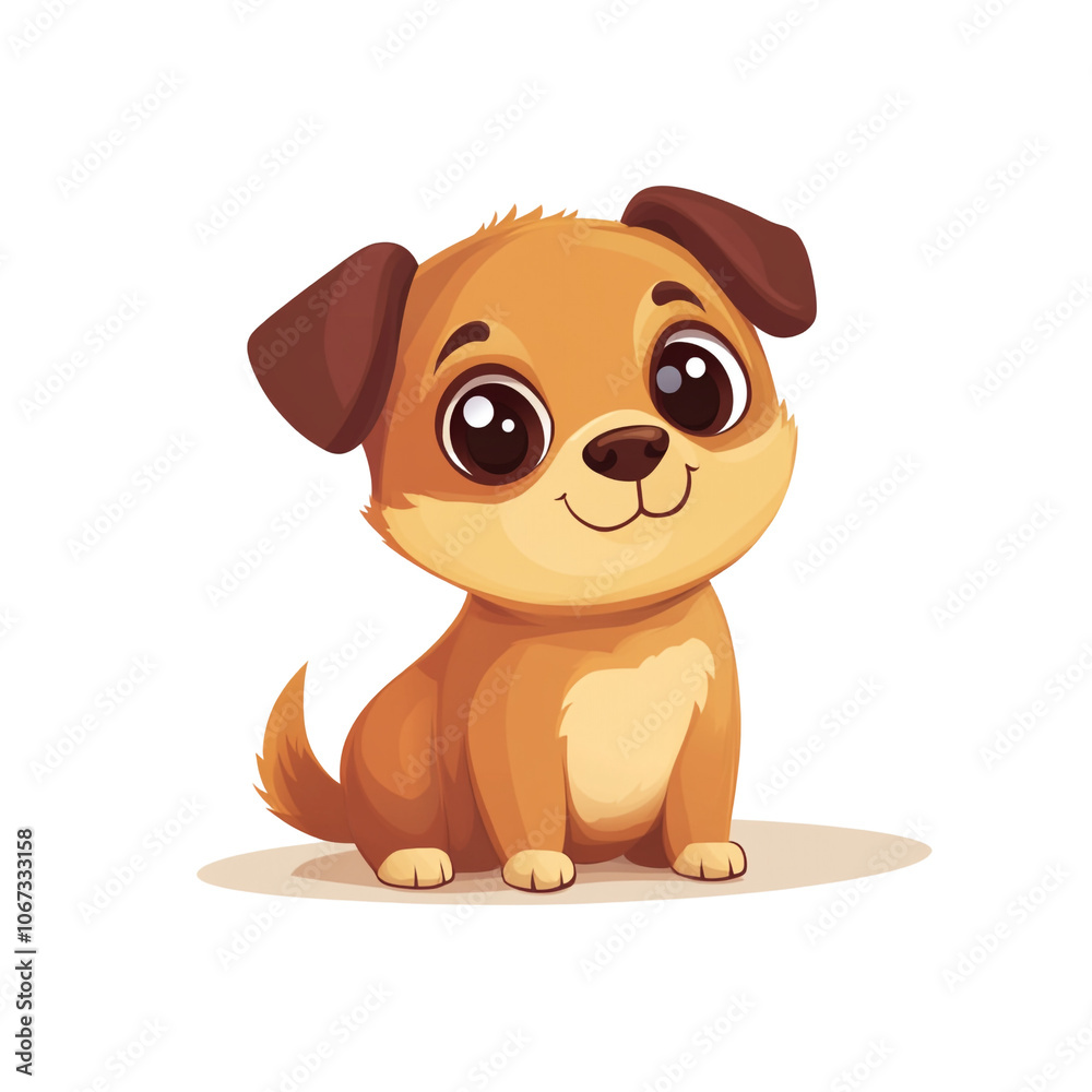 Fototapeta premium Cute Cartoon Puppy