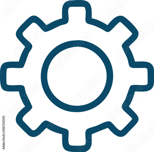 Basic Outline of Settings Icon, PNG Format