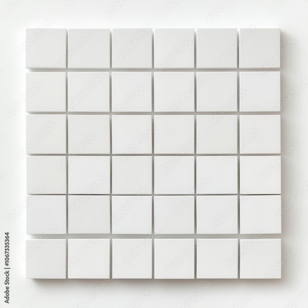 Square grid of white tiles on a white background, perfect for minimalist design. Square grid of white tiles on a white background, perfect for minimalist design.