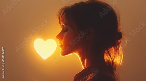 glowing heart valentine glow love person 