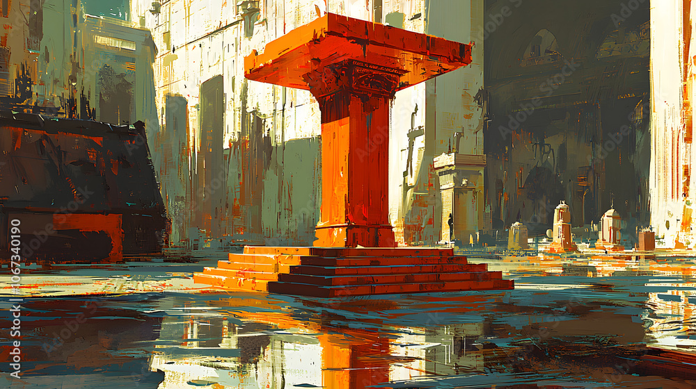 Minbar Definition Minbar Ascension :mosque illustration. The minbar (pulpit) stands empty ...