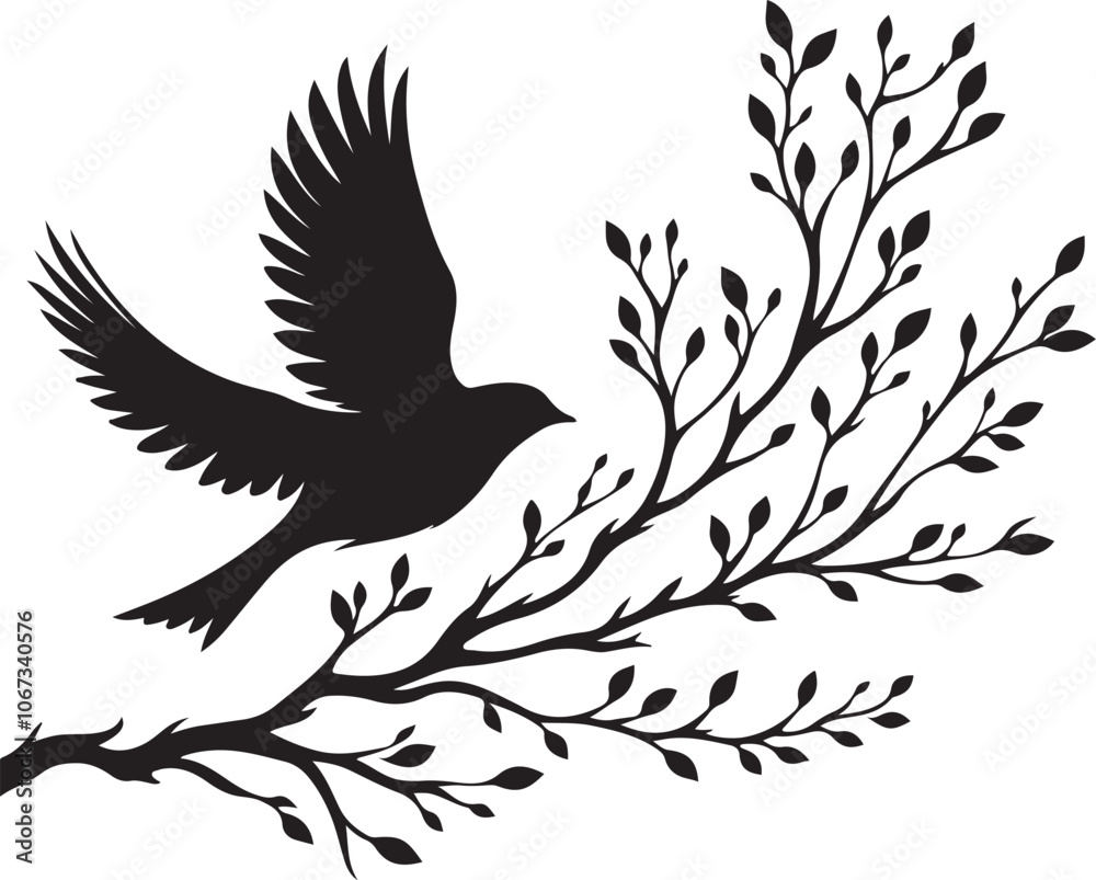 Naklejka premium A bird is flying vector image