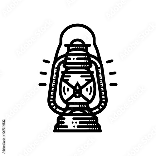 lantern Tribal art style engraved vintage design vector