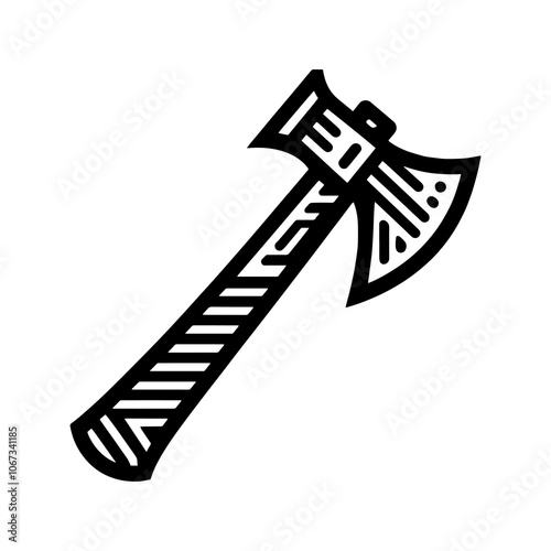 axe tribal art style engraved vintage design vector