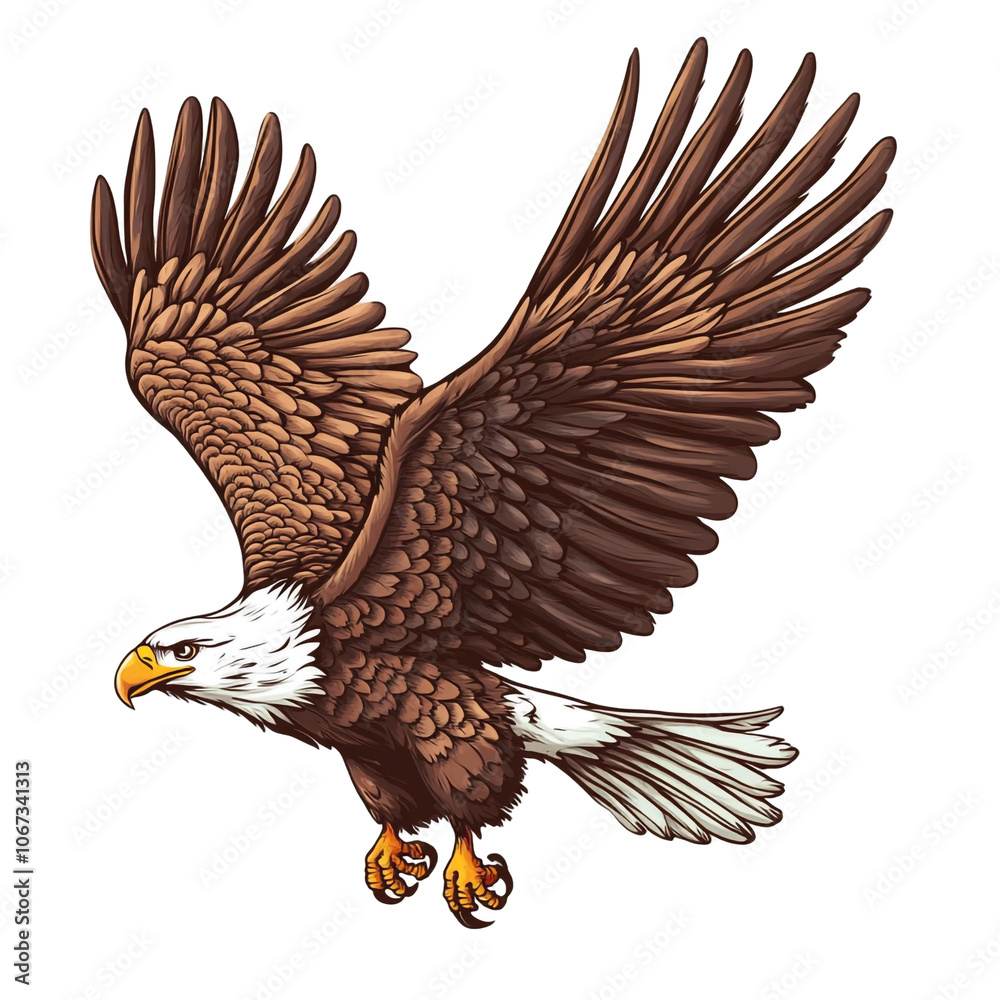 Obraz premium Majestic Bald Eagle in Flight