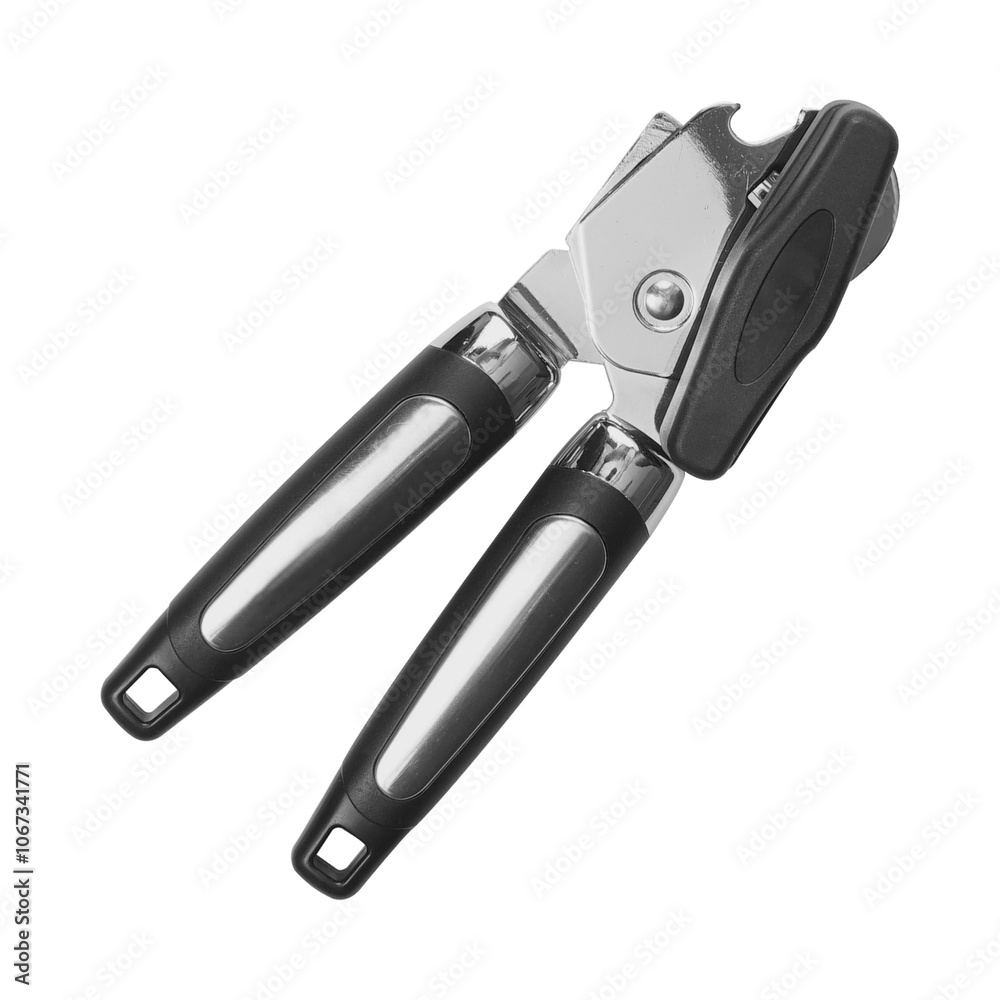 Modern black Can opener isolated on a transparent background Modern black Can opener isolated on a transparent background