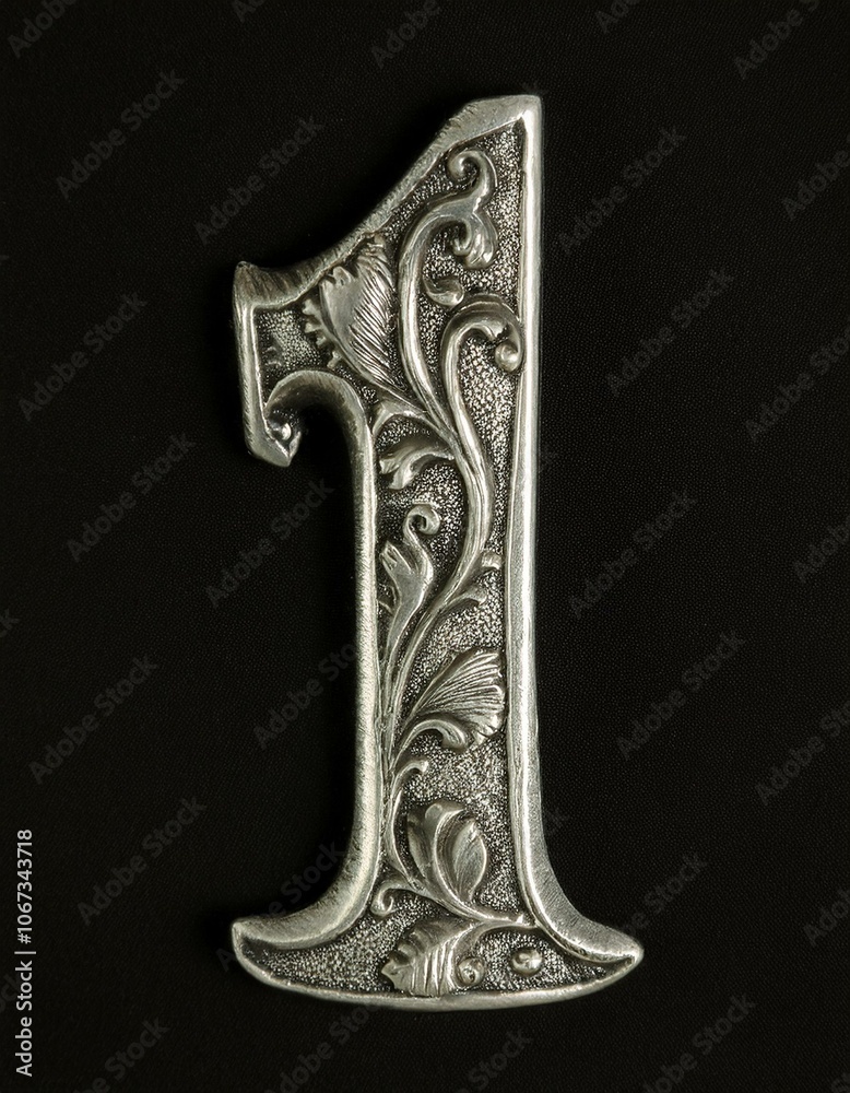 1 one number silver steel iron metal metallic on black background isolated simple minimalist modern design decorated 1 one number silver steel iron metal metallic on black background isolated simple minimalist modern design decorated