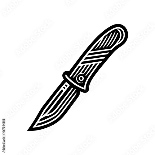 knife Tribal art style engraved vintage design vector