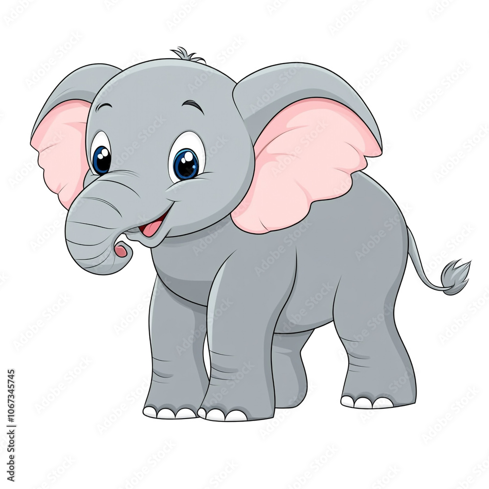 Fototapeta premium Cute Cartoon Elephant Illustration