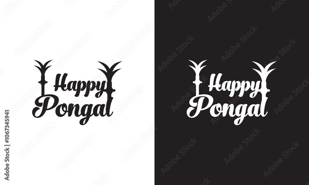 Happy Pongal handwritten lettering inscription to occasion of south Indian festival holiday design, greeting card, poster, celebration, calligraphy . isolated on white and black background. EPS 10 Happy Pongal handwritten lettering inscription to occasion of south Indian festival holiday design, greeting card, poster, celebration, calligraphy . isolated on white and black background. EPS 10