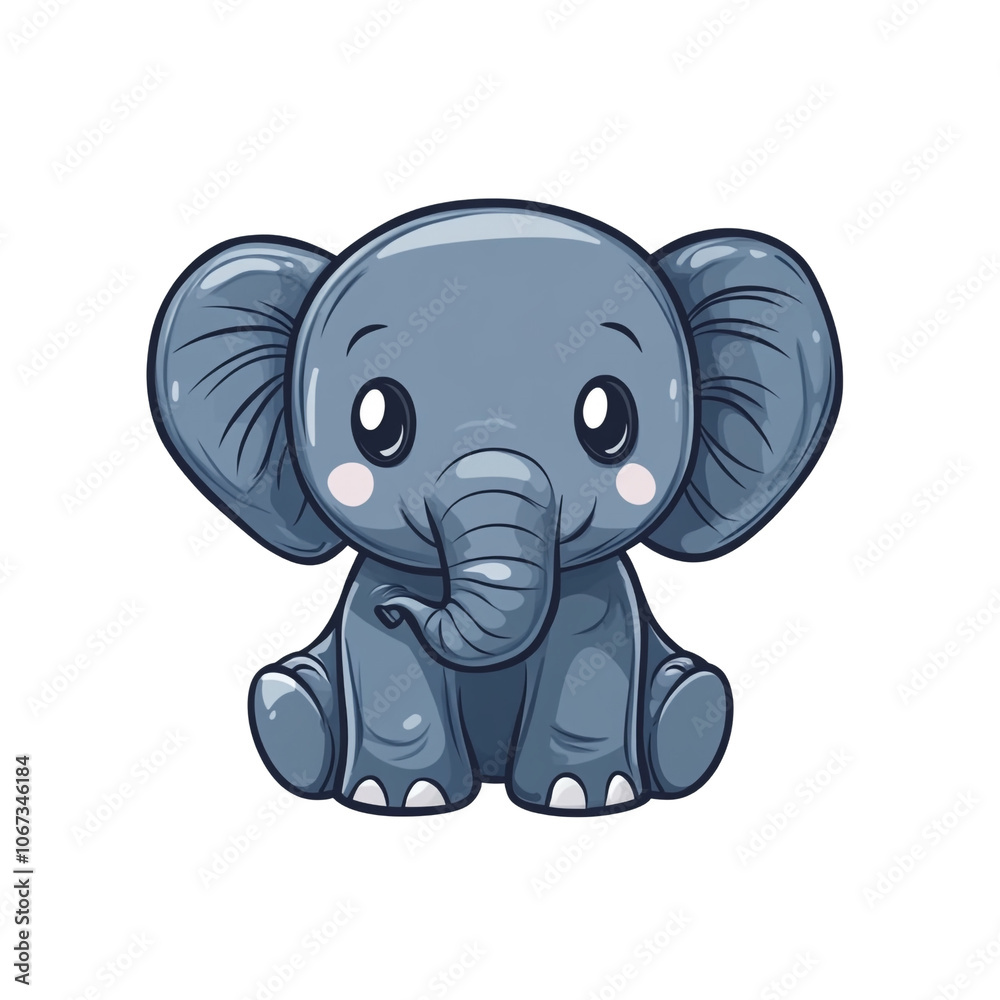 Naklejka premium Cute Cartoon Elephant Illustration