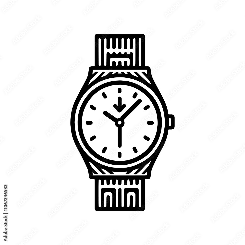 watch tribal art style engraved design vector watch tribal art style engraved design vector