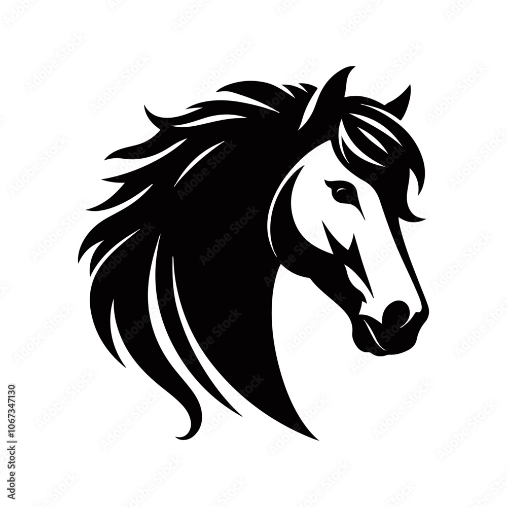 Silhouette of a Horse head Vector Art illustration with a white background Silhouette of a Horse head Vector Art illustration with a white background
