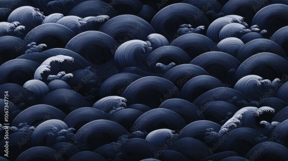 Fototapeta premium Continuous Waves in Monochromatic Flow Pattern