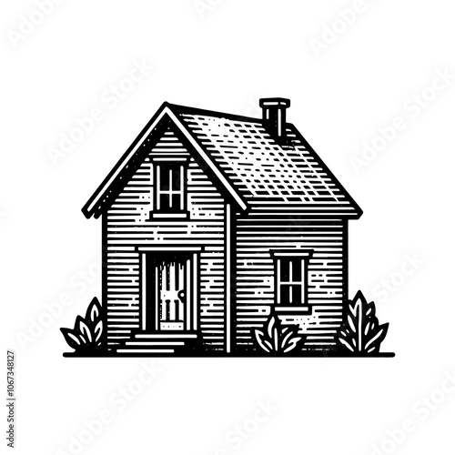 old house building logo vintage design icon vector