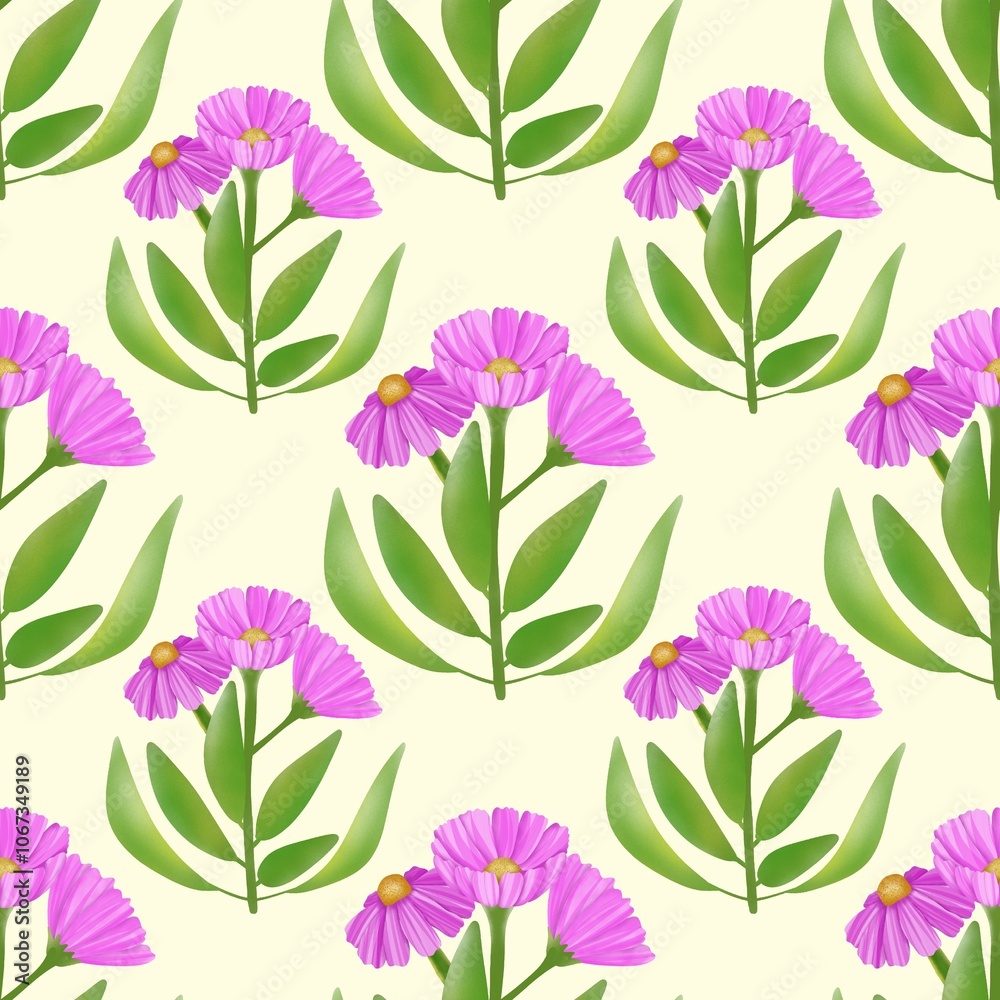 Seamless abstract flower art on pattern for background and backdrop.