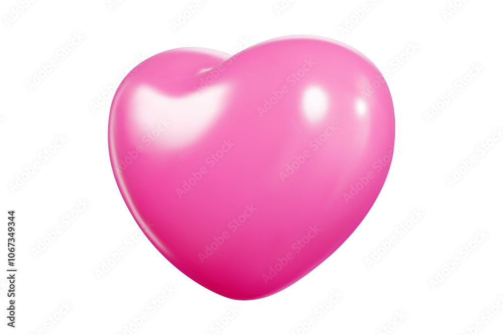 Pink 3d heart balloon with glossy surface and light reflection. Perfect romantic symbol for Valentine celebration or festive decoration. Suitable as love themed graphic icon. Realistic vector. Pink 3d heart balloon with glossy surface and light reflection. Perfect romantic symbol for Valentine celebration or festive decoration. Suitable as love themed graphic icon. Realistic vector.