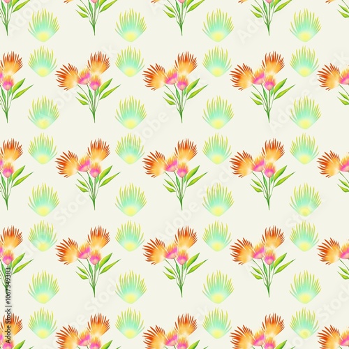 Obraz na płótnie Seamless abstract flower art on pattern for background and backdrop. w salonie