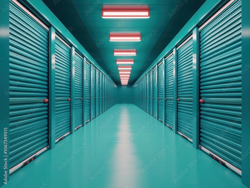 Fototapeta premium Stock storage system, item control and tracking, futuristic style, 3D illustration