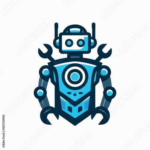 robot logo illustrated