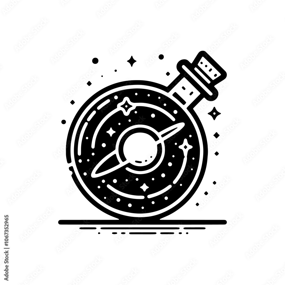Fototapeta premium astronaut lab tribal art style engraved logo design vector