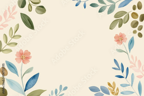 Watercolor flower bouquet on beige background for wedding, fabric, textile, greeting, card, wallpaper, banner, sticker, decoration etc. AI generated