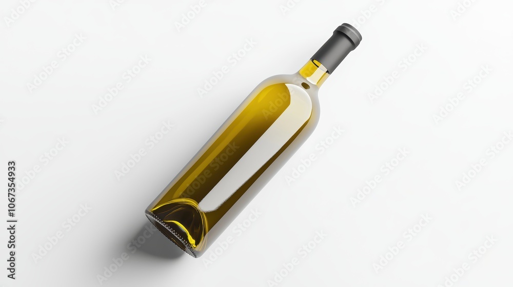 A bottle of wine is shown on a white background A bottle of wine is shown on a white background