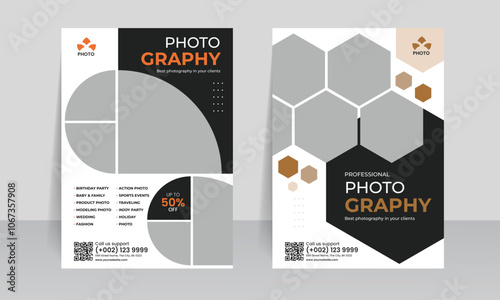 photography flyer template design.  premium style photo collection poster