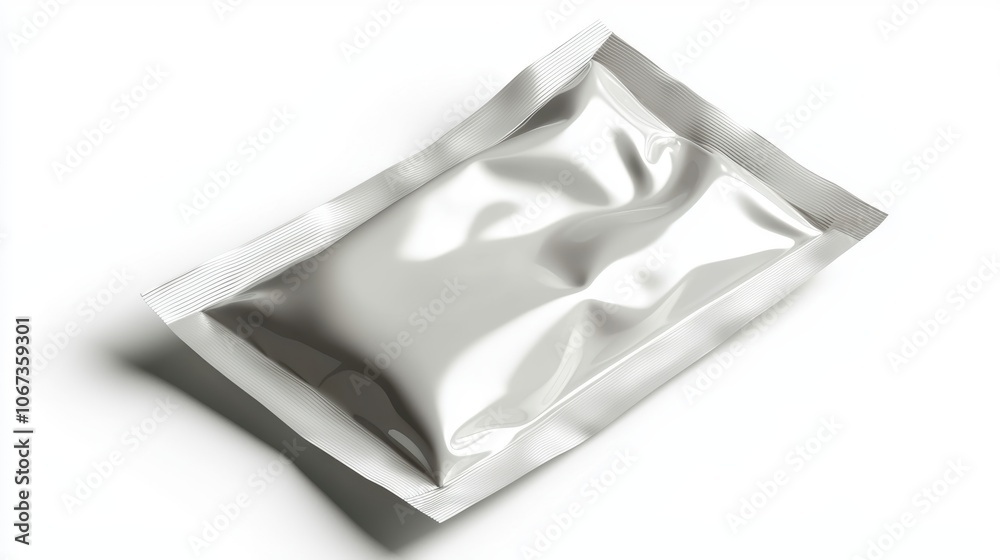A white plastic bag with a white label A white plastic bag with a white label