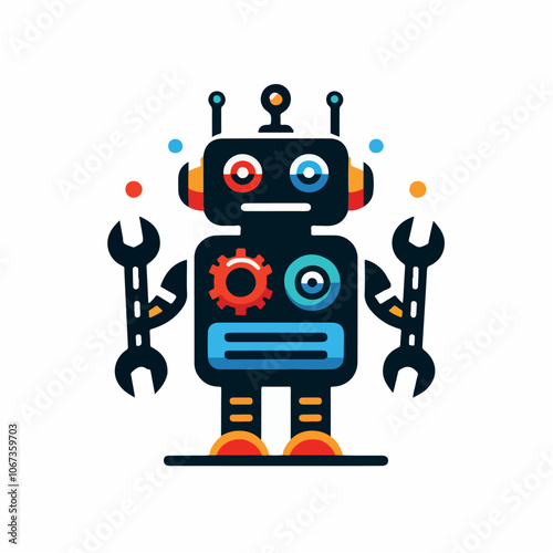 robot logo illustrated