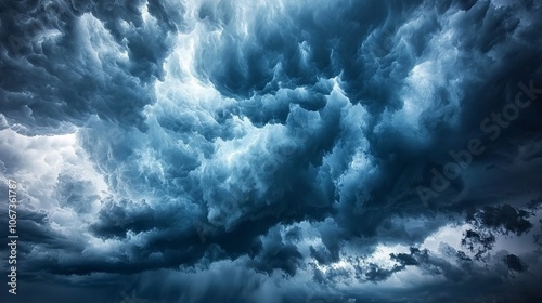 Dramatic storm clouds swirling in a moody sky, hinting at impending weather.